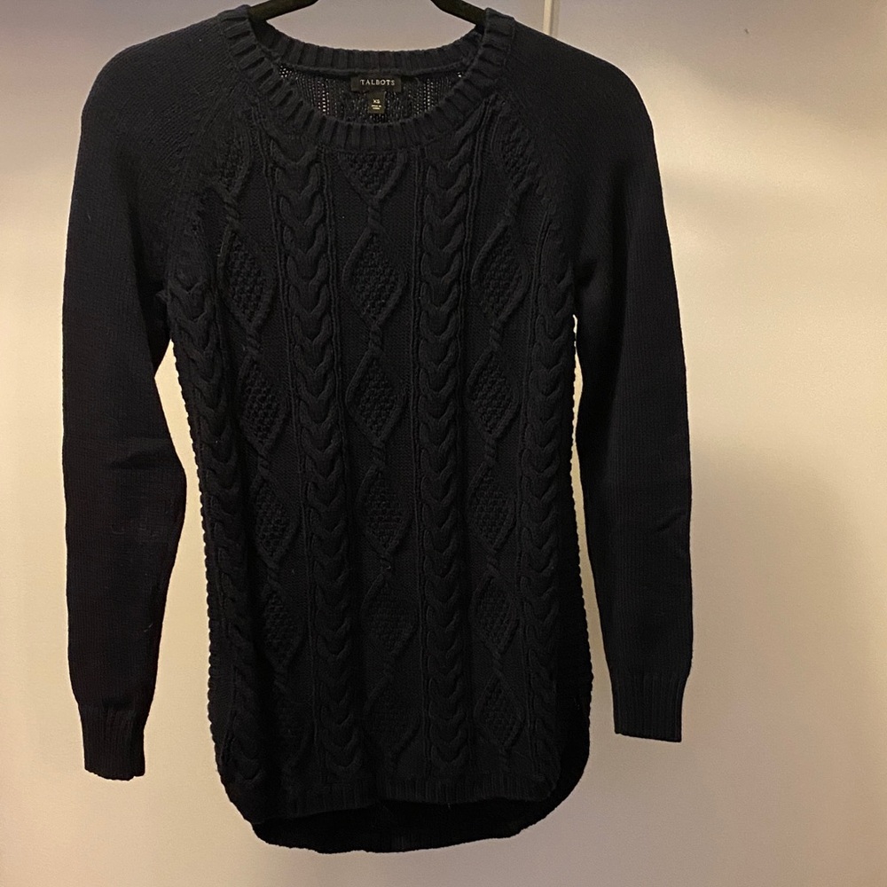 Talbots Dark Blue Cable Knit Sweater